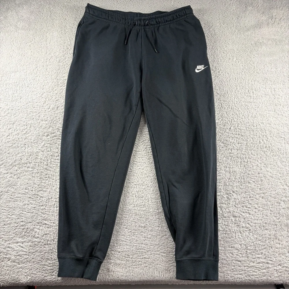 Nike Jogger Sweat Pants Mens Large Black Tapered‎ Elastic Lounge Athletic